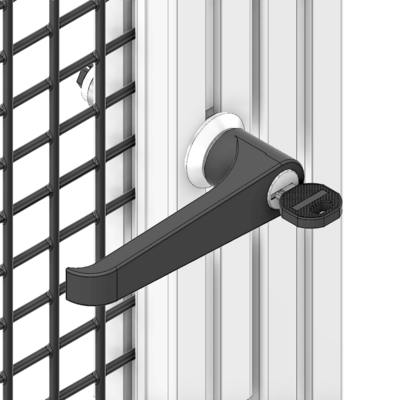 50-020-0 MODULAR SOLUTIONS HANDLE<br>1/4 TURN LOCKING L-HANDLE W/ CAM